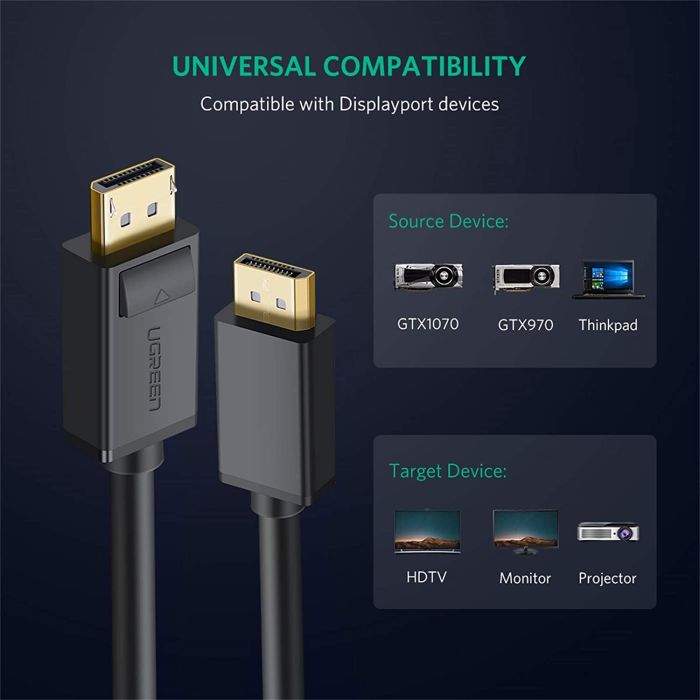 Ugreen 4K DisplayPort kabel 3M Ugreen 4K DisplayPort kabel 3M