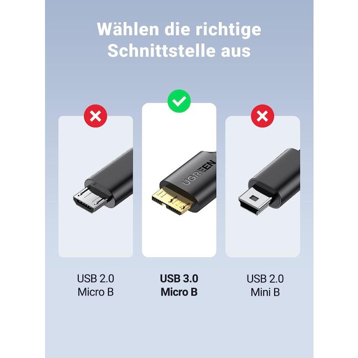 Ugreen USB 3.0 kabel USB A na Micro B, 2m Ugreen USB 3.0 kabel USB A na Micro B, 2m