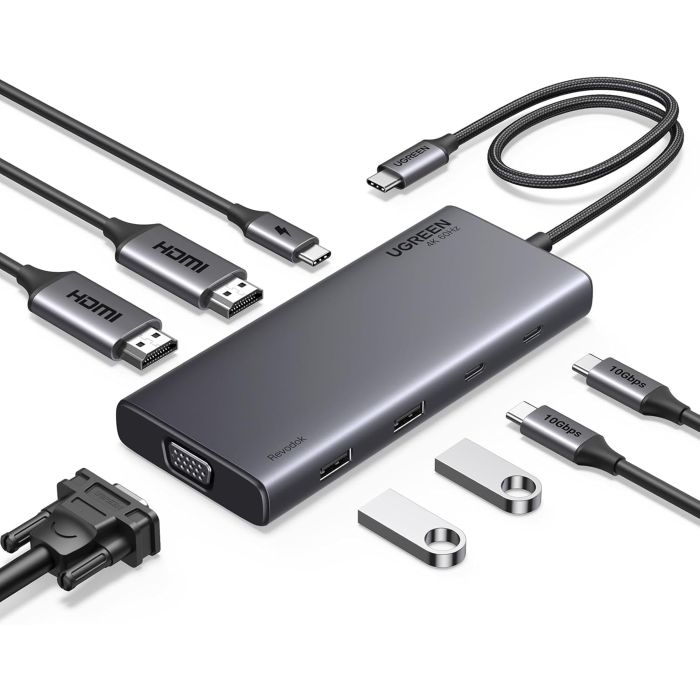 UGREEN 8v1 USB-C 4K priklopna postaja s 100W PD vhodom UGREEN 8v1 USB-C 4K priklopna postaja s 100W PD vhodom