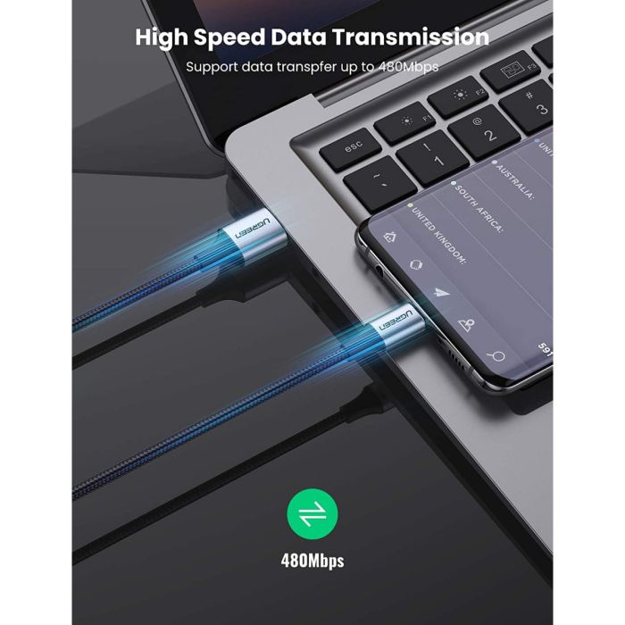 UGREEN USB A 2.0 na USB 3.0 tip C kabel 3m (črn) UGREEN USB A 2.0 na USB 3.0 tip C kabel 3m (črn)