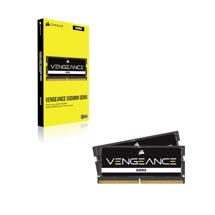 Corsair VENGEANCE 64GB (2 x 32GB) DDR5 SODIMM 4800MHz, CL40, 1.1V Corsair VENGEANCE 64GB (2 x 32GB) DDR5 SODIMM 4800MHz, CL40, 1.1V