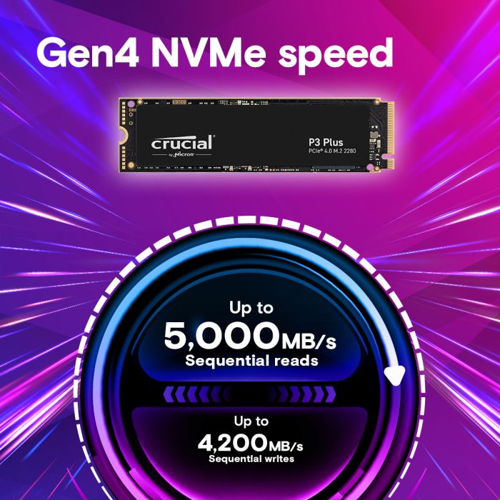 Crucial P3 Plus 2TB 3D NAND NVMe PCIe M.2 SSD Crucial P3 Plus 2TB 3D NAND NVMe PCIe M.2 SSD