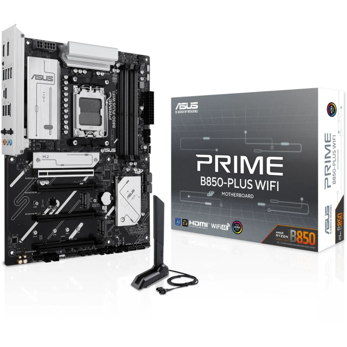 ASUS PRIME B850-PLUS WIFI, DDR5, SATA3, USB4, DP, 2.5GbE, WiFi 6E, AM5 ATX ASUS PRIME B850-PLUS WIFI, DDR5, SATA3, USB4, DP, 2.5GbE, WiFi 6E, AM5 ATX