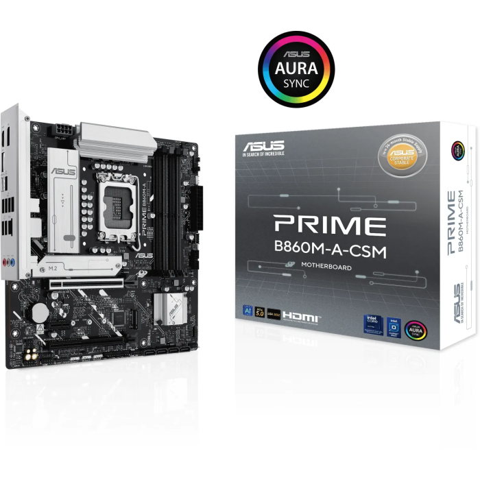 ASUS PRIME B860M-A-CSM, DDR5, SATA3, USB4, DP, 2.5GbE, LGA1851 mATX ASUS PRIME B860M-A-CSM, DDR5, SATA3, USB4, DP, 2.5GbE, LGA1851 mATX