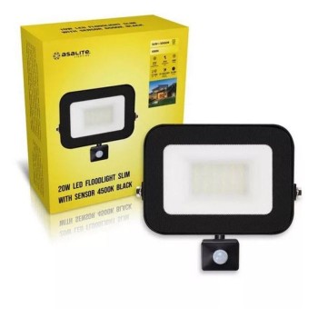Asalite LED reflektor s tanko površino 20W 4500K (1800 lumnov) + senzor Asalite LED reflektor s tanko površino 20W 4500K (1800 lumnov) + senzor