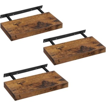 VASAGLE komplet 3 stenskih plavajočih polic, 40 × 20 × 3,8 cm, vintage rjave barve VASAGLE komplet 3 stenskih plavajočih polic, 40 × 20 × 3,8 cm, vintage rjave barve