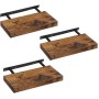 VASAGLE komplet 3 stenskih plavajočih polic, 40 × 20 × 3,8 cm, vintage rjave barve