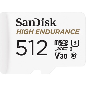 SanDisk High Endurance video microSDHC 512GB + SD Adapter Full HD / 4K video, do 100/40 MB/s C10, U3