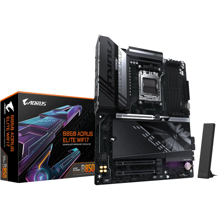 GIGABYTE B850 AORUS ELITE WIFI7, DDR5, SATA3, USB3.2Gen2x2, DP, 2.5GbE, WiFi 7, AM5 ATX GIGABYTE B850 AORUS ELITE WIFI7, DDR5, SATA3, USB3.2Gen2x2, DP, 2.5GbE, WiFi 7, AM5 ATX