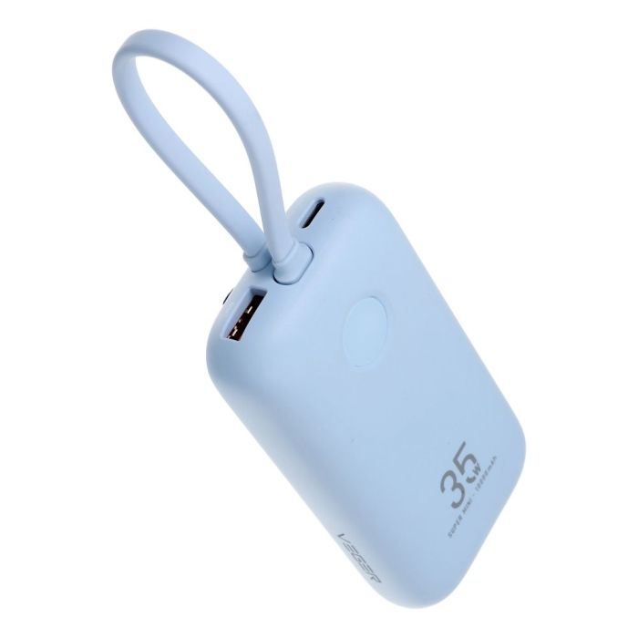 VEGER prenosna baterija z vgrajenimi kabli 10000 mAh, modra VEGER prenosna baterija z vgrajenimi kabli 10000 mAh, modra