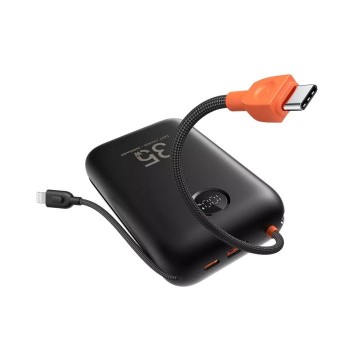 VEGER prenosna baterija z vgrajenimi kabli 30000 mAh, črna VEGER prenosna baterija z vgrajenimi kabli 30000 mAh, črna