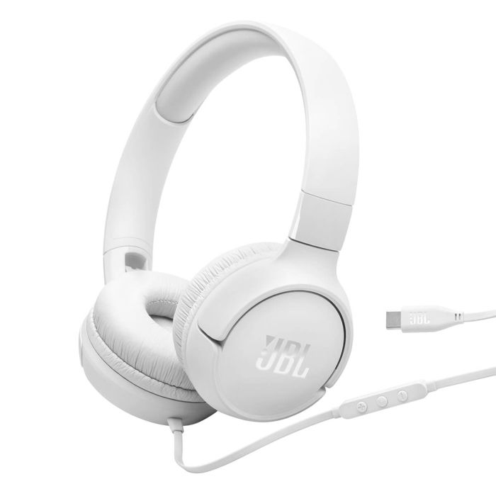 JBL Tune 520 USB-C žične slušalke, bele JBL Tune 520 USB-C žične slušalke, bele