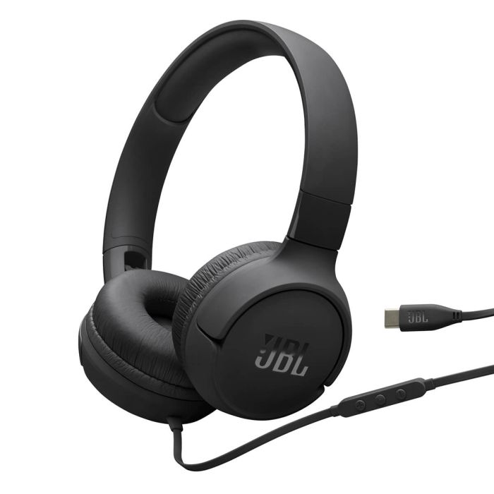 JBL Tune 520 USB-C žične slušalke, črne JBL Tune 520 USB-C žične slušalke, črne