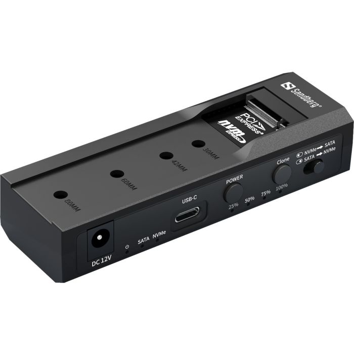 Sandberg USB 3.2 Cloner & Dock for M2 + NVMe + SATA Sandberg USB 3.2 Cloner & Dock for M2 + NVMe + SATA