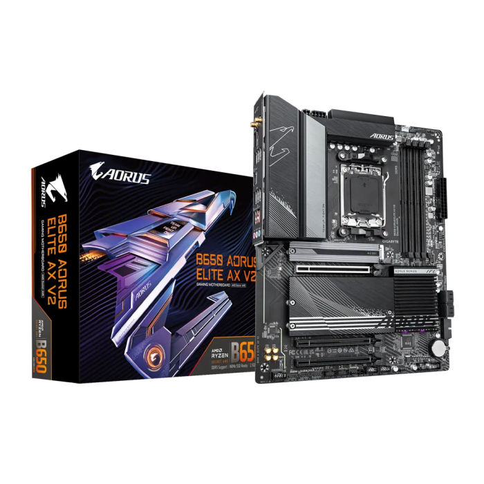 GIGABYTE B650 AORUS ELITE AX V2, DDR5, SATA3, USB3.2Gen2x2, DP, 2.5GbE, WiFi 6E, AM5 ATX GIGABYTE B650 AORUS ELITE AX V2, DDR5, SATA3, USB3.2Gen2x2, DP, 2.5GbE, WiFi 6E, AM5 ATX