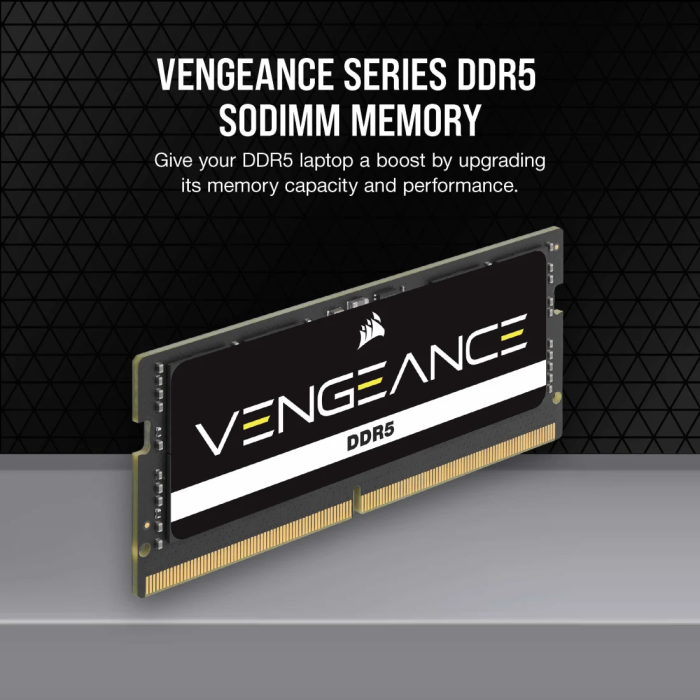 Corsair VENGEANCE 64GB (2 x 32GB) DDR5 SODIMM 4800MHz, CL40, 1.1V Corsair VENGEANCE 64GB (2 x 32GB) DDR5 SODIMM 4800MHz, CL40, 1.1V