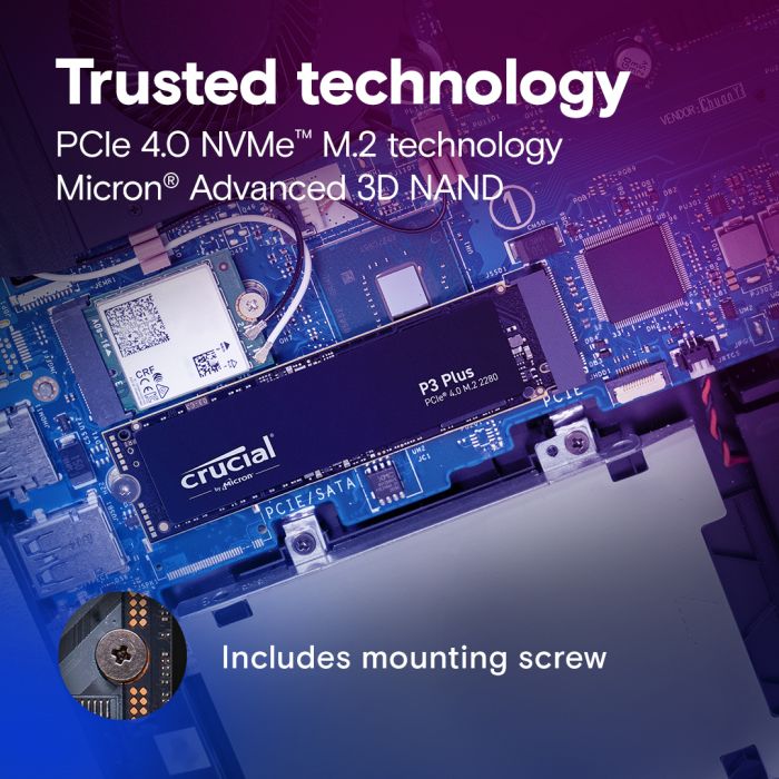 Crucial P3 Plus 2TB 3D NAND NVMe PCIe M.2 SSD Crucial P3 Plus 2TB 3D NAND NVMe PCIe M.2 SSD