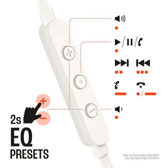 JBL USB-C žične slušalke Tune 310C, bele JBL USB-C žične slušalke Tune 310C, bele