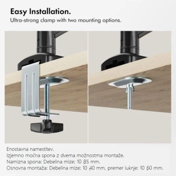 VonHaus dvojni namizni nosilec do diagonale 32'' plinska vzmet 3000915 VonHaus dvojni namizni nosilec do diagonale 32'' plinska vzmet 3000915