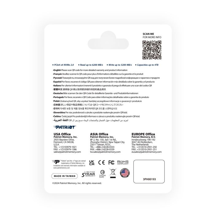 Patriot P400 V4 2TB M.2 NVMe SSD PCIe Gen 4 x4 Patriot P400 V4 2TB M.2 NVMe SSD PCIe Gen 4 x4