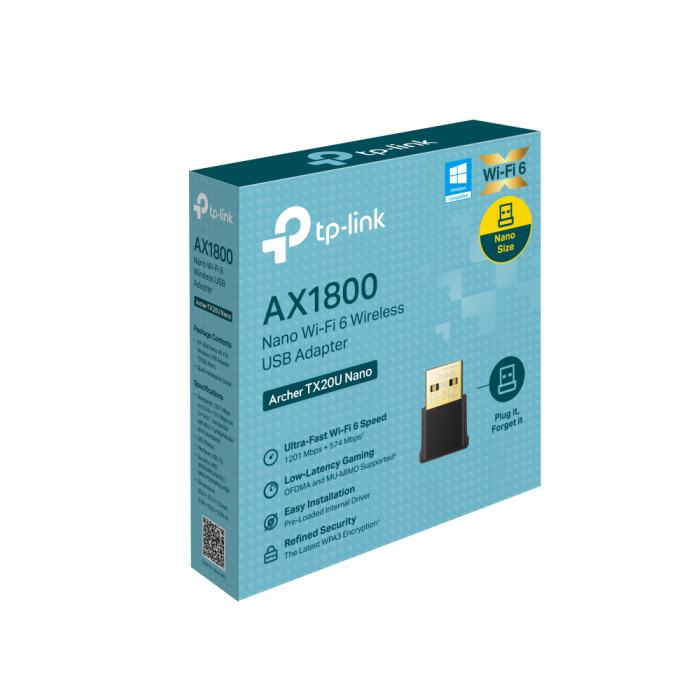 TP-LINK AX1800 Wi-Fi 6 Nano brezžična USB mrežna kartica TP-LINK AX1800 Wi-Fi 6 Nano brezžična USB mrežna kartica
