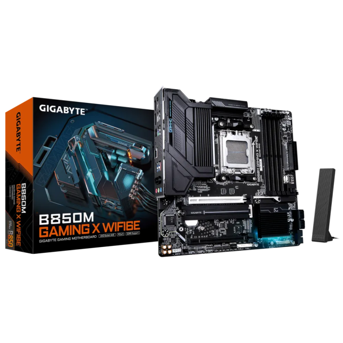 GIGABYTE B850M GAMING X WIFI6E, DDR5, SATA3, USB3.2Gen2, DP, 2.5GbE, WiFi 6E, AM5 mATX GIGABYTE B850M GAMING X WIFI6E, DDR5, SATA3, USB3.2Gen2, DP, 2.5GbE, WiFi 6E, AM5 mATX