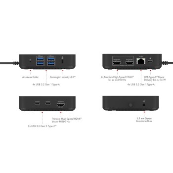 Icybox IB-DK4090-C USB Type-C 12v1 priklopna postaja za prenosnike z 85W PD Icybox IB-DK4090-C USB Type-C 12v1 priklopna postaja za prenosnike z 85W PD