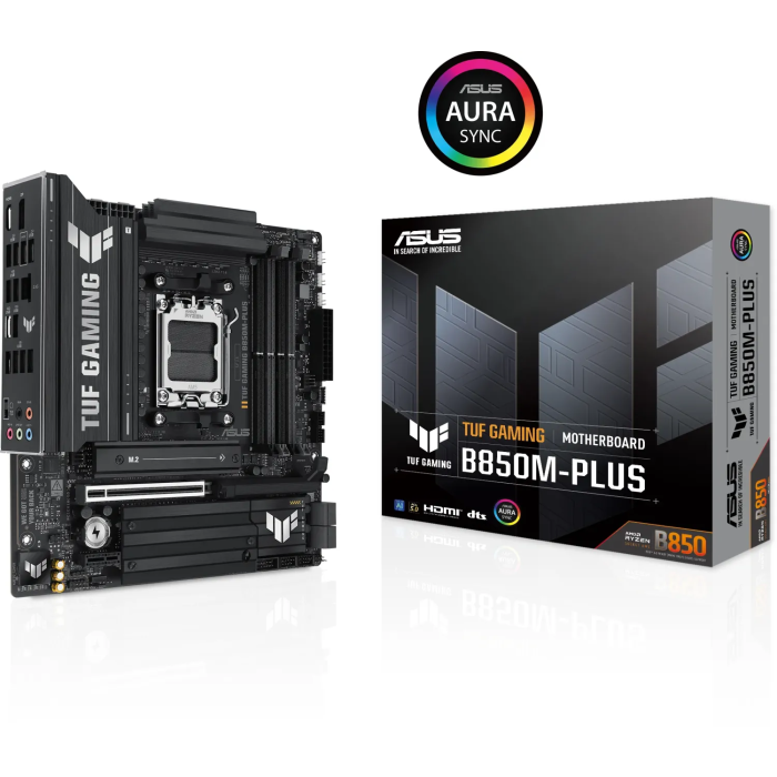 ASUS TUF GAMING B850M-PLUS, DDR5, SATA3, USB3.2Gen2x2, DP, 2.5GbE, AM5 mATX ASUS TUF GAMING B850M-PLUS, DDR5, SATA3, USB3.2Gen2x2, DP, 2.5GbE, AM5 mATX