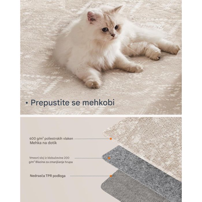 SONGMICS HOME Nedrseča preproga v barvi kapučina SONGMICS HOME Nedrseča preproga v barvi kapučina