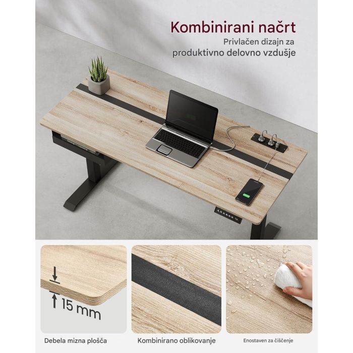 VASAGLE Električno nastavljiva pisalna miza VASAGLE Električno nastavljiva pisalna miza
