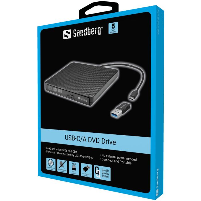 Sandberg zunanji DVD-pogon USB-C Sandberg zunanji DVD-pogon USB-C