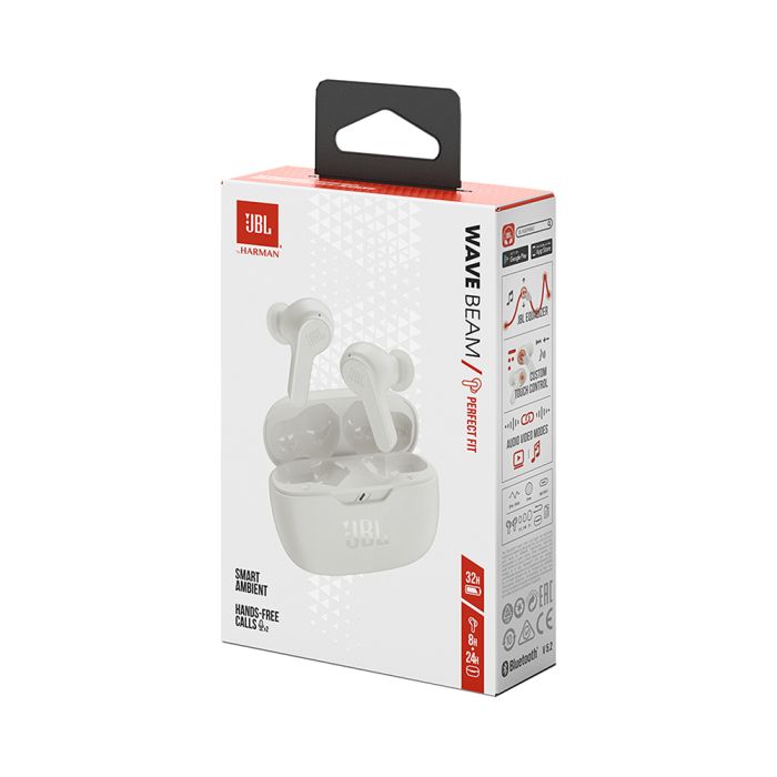 JBL Vibe Beam TWS brezžične slušalke z mikrofonom, bele JBL Vibe Beam TWS brezžične slušalke z mikrofonom, bele