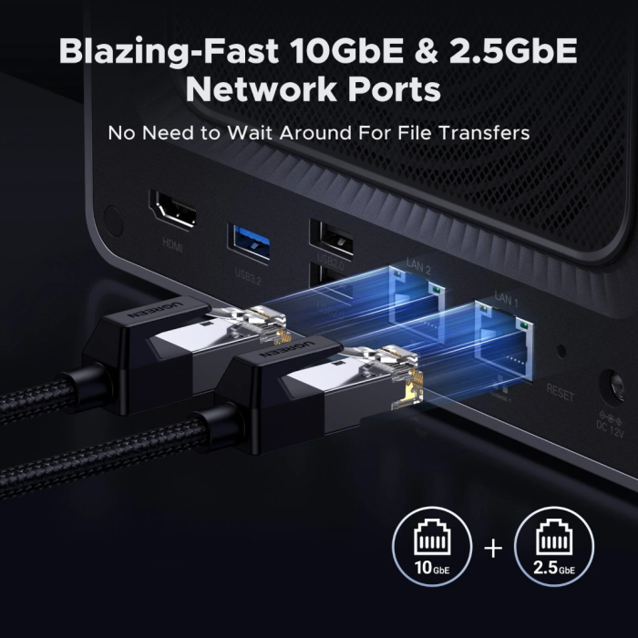 Ugreen NASync DXP4800 Plus za 4+2 diska, Intel 8505, 8GB DDR5, 1x2.5GbE in 1x 10GbE mreža Ugreen NASync DXP4800 Plus za 4+2 diska, Intel 8505, 8GB DDR5, 1x2.5GbE in 1x 10GbE mreža