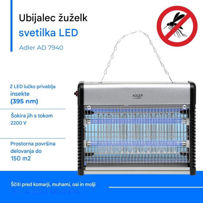 Adler svetilka proti insektom (komarji, muhe,...) AD7940 Adler svetilka proti insektom (komarji, muhe,...) AD7940