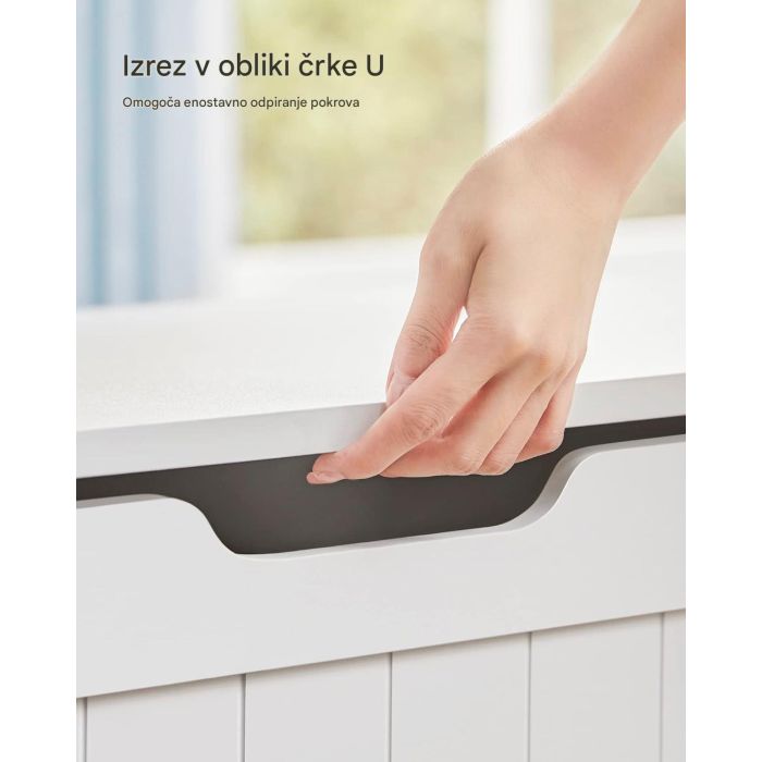 VASAGLE večnamenska klop s shranjevalnim prostorom  40 x 76 x 48 cm, bela