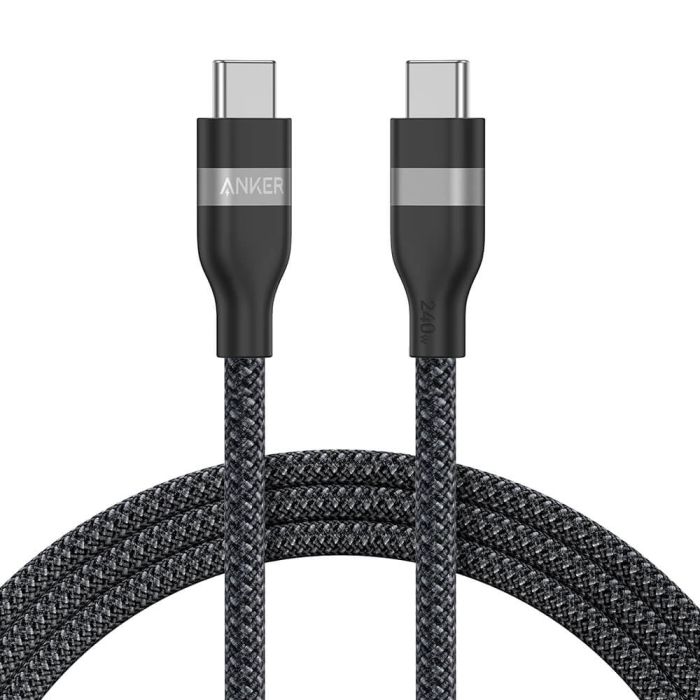 Anker pleteni USB-C na USB-C kabel 240 W, 1,8m, črn Anker pleteni USB-C na USB-C kabel 240 W, 1,8m, črn