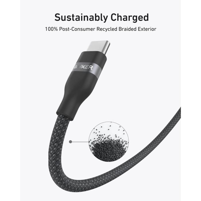 Anker pleteni USB-C na USB-C kabel 240 W, 1,8m, črn Anker pleteni USB-C na USB-C kabel 240 W, 1,8m, črn