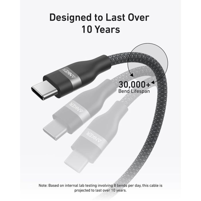 Anker pleteni USB-C na USB-C kabel 240 W, 1,8m, črn Anker pleteni USB-C na USB-C kabel 240 W, 1,8m, črn