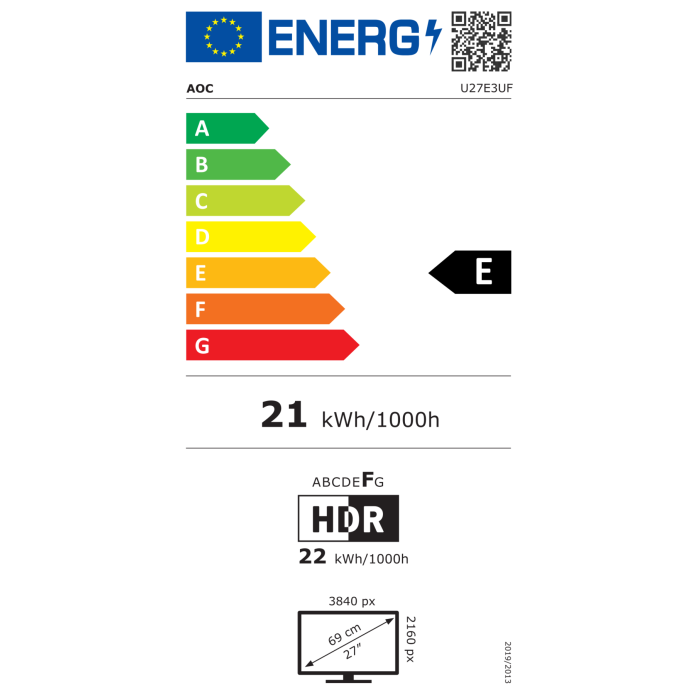 AOC U27E3UF 27 IPS UHD 60Hz monitor AOC U27E3UF 27 IPS UHD 60Hz monitor