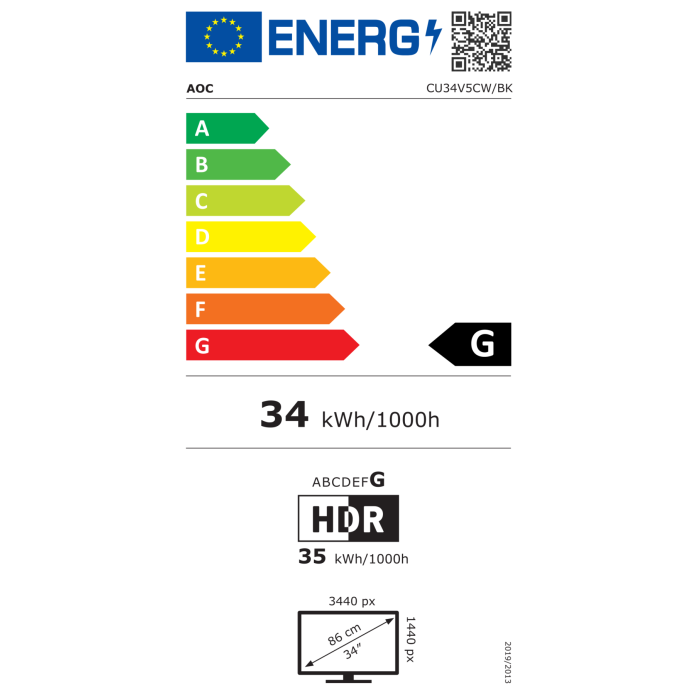 AOC CU34V5CW 34 VA WQHD 100Hz USB-C PD monitor AOC CU34V5CW 34 VA WQHD 100Hz USB-C PD monitor
