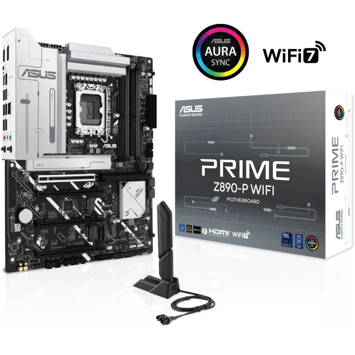 ASUS PRIME Z890-P WIFI, DDR5, SATA3, USB4, DP, 2.5GbE, Wi-Fi 7, LGA1851 ATX ASUS PRIME Z890-P WIFI, DDR5, SATA3, USB4, DP, 2.5GbE, Wi-Fi 7, LGA1851 ATX