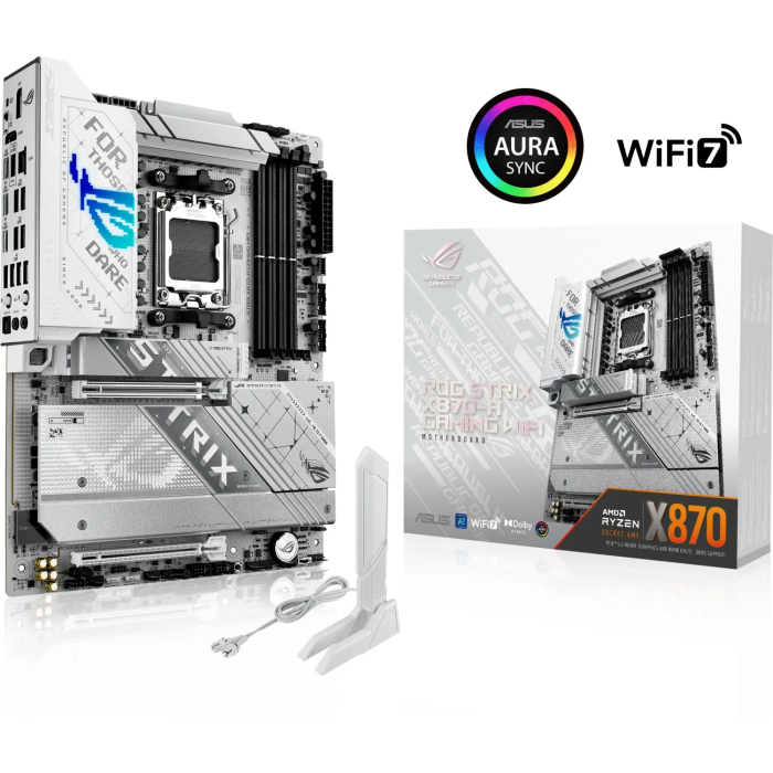 ASUS ROG STRIX X870-A GAMING WIFI, DDR5, SATA3, USB4, DP, 2.5GbE, WiFi 7, AM5 ATX ASUS ROG STRIX X870-A GAMING WIFI, DDR5, SATA3, USB4, DP, 2.5GbE, WiFi 7, AM5 ATX