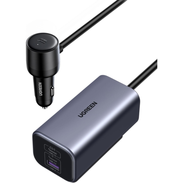 Ugreen 150W avto polnilec s 4 priključki Ugreen 150W avto polnilec s 4 priključki