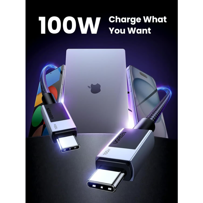 Ugreen USB-C na USB-C polnilni kabel 100W, 0,5M Ugreen USB-C na USB-C polnilni kabel 100W, 0,5M