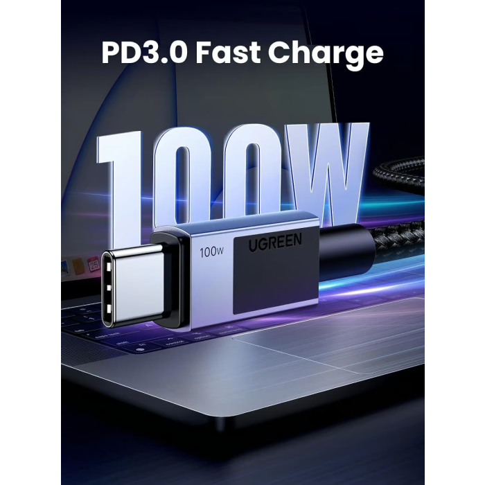 Ugreen USB-C na USB-C polnilni kabel 100W, 0,5M Ugreen USB-C na USB-C polnilni kabel 100W, 0,5M