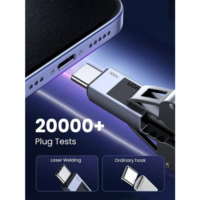 Ugreen USB-C na USB-C polnilni kabel 100W, 0,5M Ugreen USB-C na USB-C polnilni kabel 100W, 0,5M