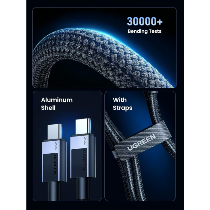 Ugreen USB-C na USB-C polnilni kabel 240W, 1M Ugreen USB-C na USB-C polnilni kabel 240W, 1M
