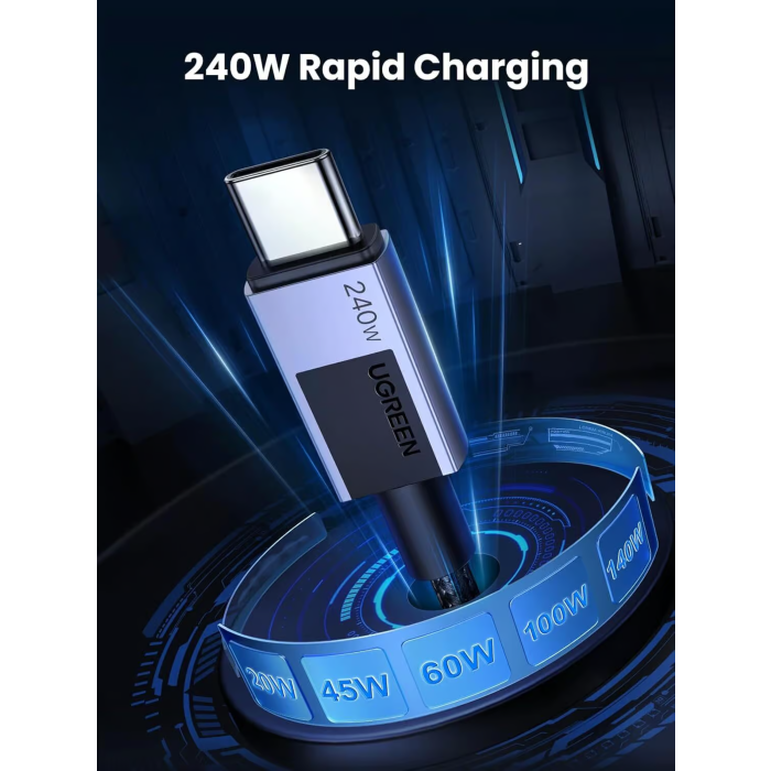 Ugreen USB-C na USB-C polnilni kabel 240W, 2M Ugreen USB-C na USB-C polnilni kabel 240W, 2M