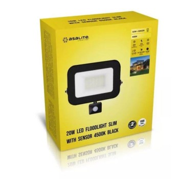 Asalite LED reflektor s tanko površino 20W 4500K (1800 lumnov) + senzor Asalite LED reflektor s tanko površino 20W 4500K (1800 lumnov) + senzor