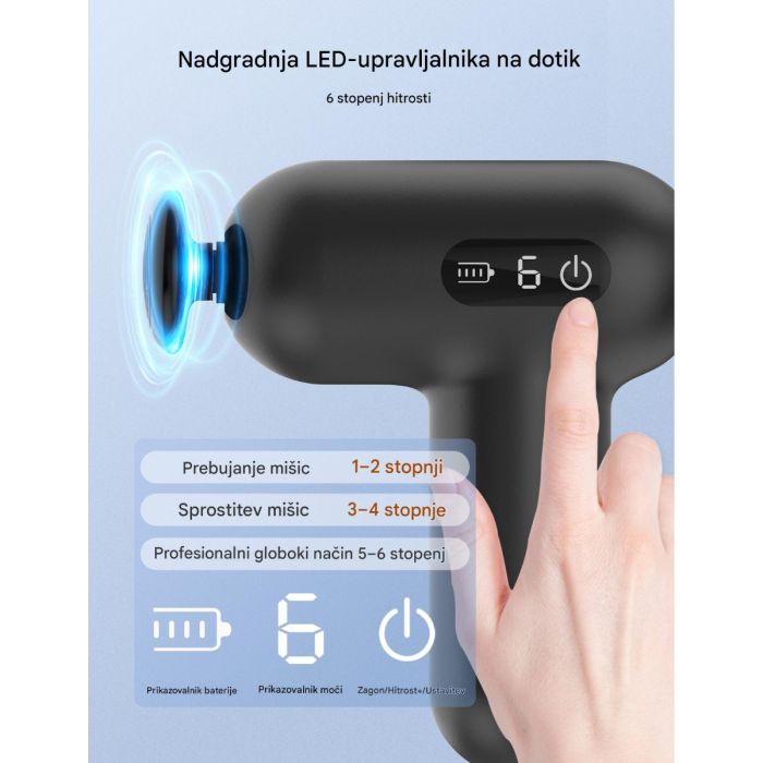 TAOTRONICS Masažna mini pištola črna TAOTRONICS Masažna mini pištola črna